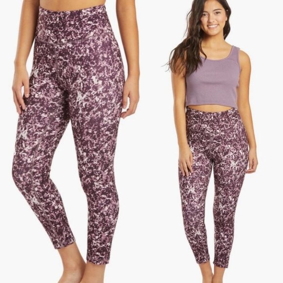 Balance Yoga Purple Printed High Waist Leggings Size Large Marble Speckle Yoga L - Picture 1 of 15